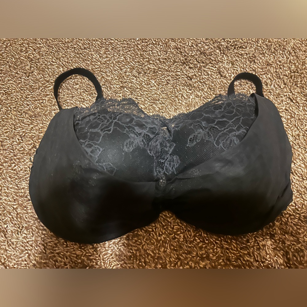 Victoria Secret 36DD sexy lace black push up bra neutral color lingerie